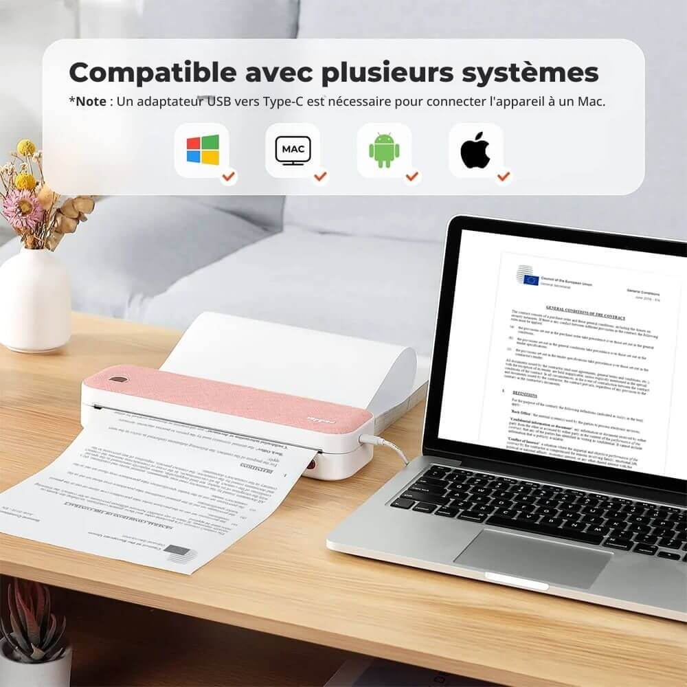 TEDDYPRINT Imprimante Portable A4